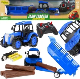 traktor-zdalnie-sterowany-na-pilota-rc-z-przyczepa-z-drewnem