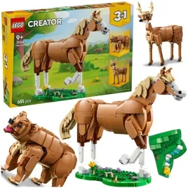 lego-creator-3w1-piekny-kon-niedzwiedz-jelen-zwierzeta-klocki-685-el-31166