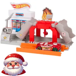 Zdjęcie produktu Hot Wheels Tor Zestaw Samochodowy POŻAR NA STACJI Idealny na Prezent