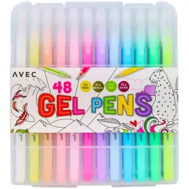 dlugopisy-zelowe-kolorowe-avec-zestaw-48-sztuk-box-pastel-neon-metaliczne