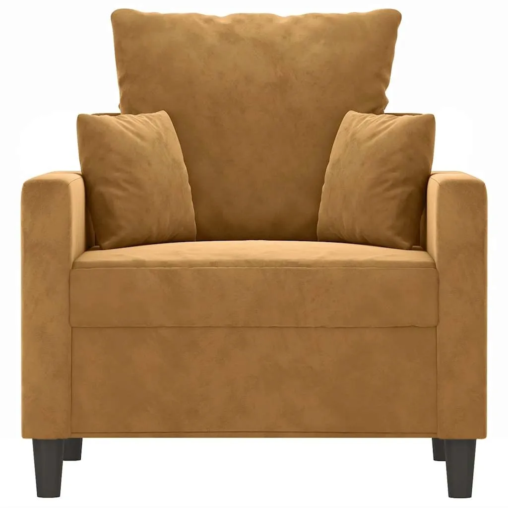 fotel-brazowy-60-cm-obity-aksamitem-stan-nowy