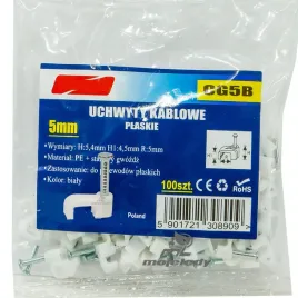 100x-uchwyt-kabla-przewodu-flop-5-plaski-bialy-45-5-x-100szt-2x05mm