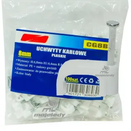 100x-uchwyt-kabla-flop-8-plaski-bialy-64-8-x-100szt-na-przewod-2x25mm