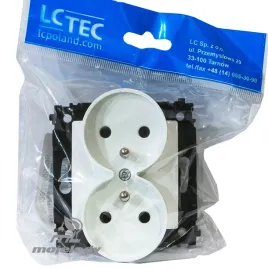 lctec-argo-9010-gniazdo-podwojne-z-uziemieniem-biale-podtynkowe-modulowe