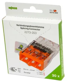Zdjęcie produktu szybkozłączka elektryczna 3x2,5 WAGO 2273-203 30szt / opak