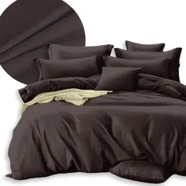 komplet-poscieli-160x200-2x-poszewki-70x80-dwustronna-gladka-miekka-brazowa