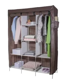 szafa-tekstylna-z-polkami-rozmiar-xxl-brazowa-8-polek-2-drazki-homelife