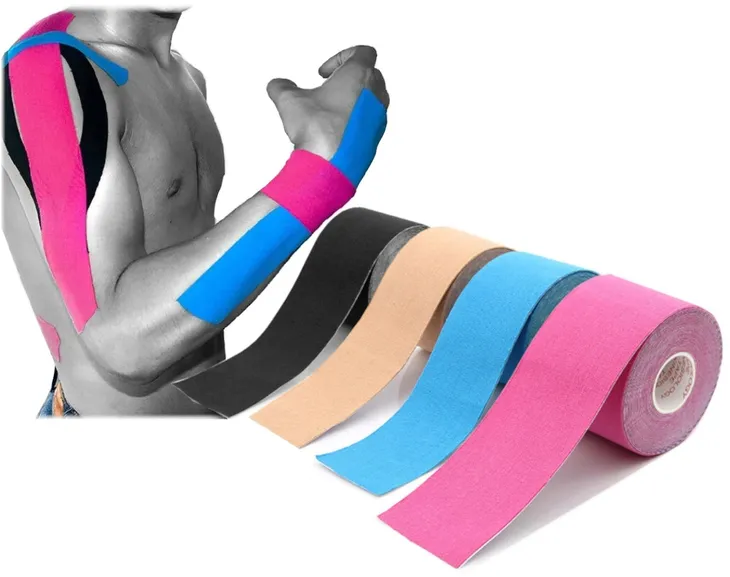 4x TAŚMA KINEZJOLOGICZNA ZESTAW TEJP TAPING TEJP URAZY BÓL 5cm 5m