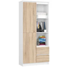 regal-do-salonu-bialy-sonoma-2-szuflady-7-polek-80