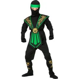 stroj-dzieciecy-ninja-zielony-kostium-ninjago-assasin-140