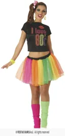 stroj-disco-t-shirt-sukienka-lata-80-bluzka-klubowa-neonowa-l