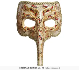 maska-wenecka-zlota-z-dlugim-nosem-bal-karnawal