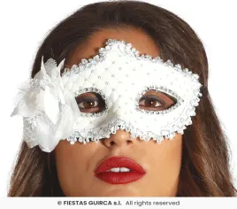 maska-wenecka-biala-z-kwiatem-pikowana-karnawal