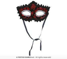 maska-koronkowa-czarna-czerwone-kwiaty-wenecka-bal-karnawal