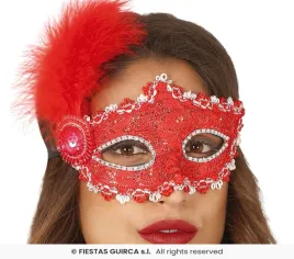 maska-wenecka-czerwona-z-kwiatem-koronkowa-karnawal