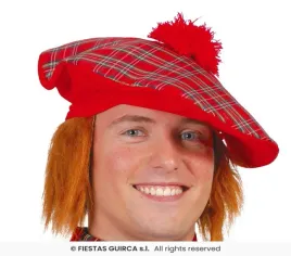 czapka-szkota-szkocka-z-wlosami-szkocki-kapelusz-krata