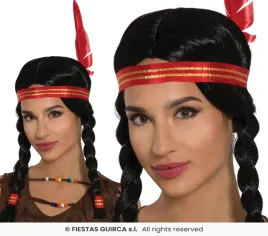 peruka-indianki-wlosy-warkocze-indianskie-opaska-apacz-dziki-zachod