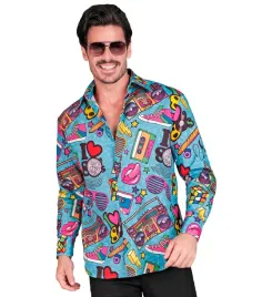 koszula-disco-niebieska-we-wzory-lata-80-prl-stroj-disco-l-xl