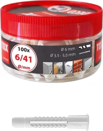 tox-kolek-uniwersalny-z-kolnierzem-100szt-6x41mm-koszulka-kolka-rozporowego