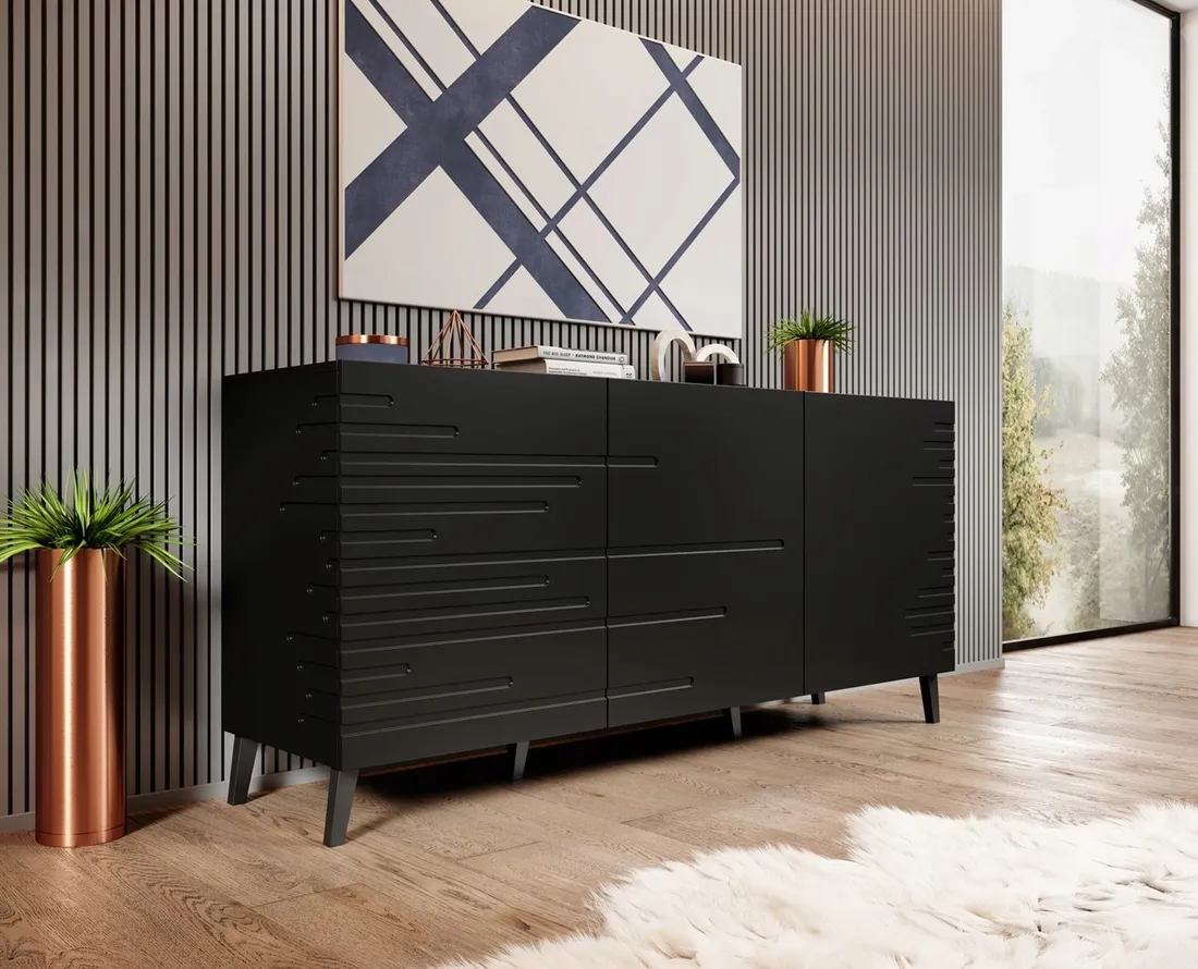 komoda-nova-155x40x72-czarny-mat-stan-nowy
