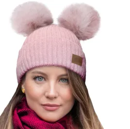 zimowa-czapka-ciepla-dwa-pompony-cieply-polar
