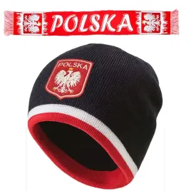 zestaw-dla-kibica-polski-szalik-czapka-zimowa-godlo-flaga-polska