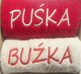 prezent-komplet-recznikow-kapielowych-buzka-puska-50x100-zestaw-2-sztuki