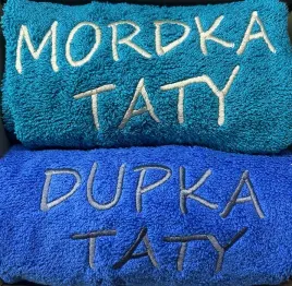 prezent-na-dzien-ojca-dla-taty-komplet-recznikow-100x50-mordka-dupka-taty