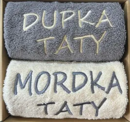 prezent-na-dzien-ojca-dla-taty-komplet-recznikow-100x50-mordka-dupka-taty