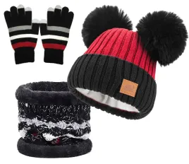 zimowy-zestaw-czapka-komin-rekawiczki-dwa-pompony-cieply-polar
