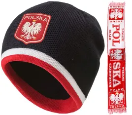 zestaw-dla-kibica-polski-szalik-czapka-zimowa-godlo-flaga-polska