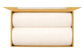 2x-recznik-kapielowy-70x140-puszysty-500g-krem-ozdobne-pudelko-prezent