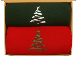 box-prezentowy-2-sztuki-recznik-swiateczny-100x50-z-haftem-choinki