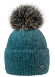 zimowa-damska-czapka-dziana-ciepla-welna-pompon-woolk-freya