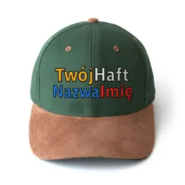 czapka-bejsbolowka-haft-logo-napisem-nadrukiem-daszek-zamszowy