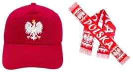 zestaw-dla-kibica-polski-szalik-czapka-godlo-flaga-polska