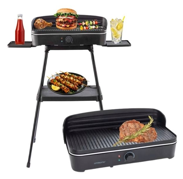 GRILL ELEKTRYCZNY OGRODOWY STOJĄCY STOŁOWY KONTAKTOWY TERMOSTAT 2200W