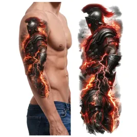 tatuaz-rekaw-gladiator-spartanin-kolorowy-zmywalny-tymczasowy-wodny