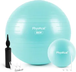 Zdjęcie produktu PIŁKA GIMNASTYCZNA REHABILITACYJNA TRENING FITNESS DUŻA 55 CM NIEBIESKA