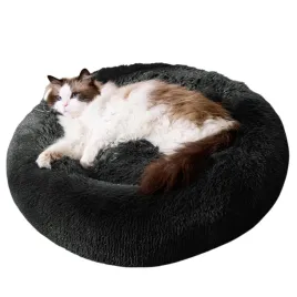 Zdjęcie produktu Okrągłe legowisko dla kota psa miękkie Bedsure 50 x 50 x 13 cm Ciemnoszary