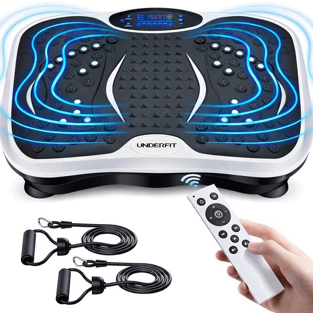 Platforma wibracyjna UNDERFIT White masaż Bluetooth głośnik fitness