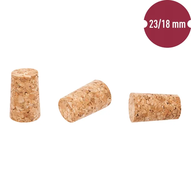 Korek z korka 23/18 mm 100 szt naturalny stożkowy aglomerowany korkowanie
