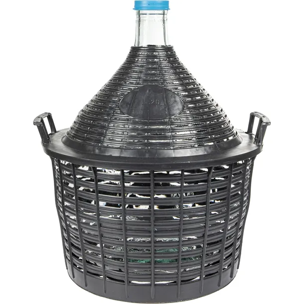 Balon szklany do wina 20 L w koszu plastikowym do fermentacji nastawu