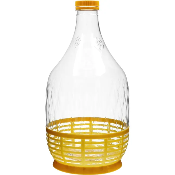 Gąsior do wina nalewki 5 L PET, z zakrętką i koszyczkiem do 95% alk.