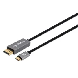 manhattan-354844-adapter-kablowy-2-m-usb-type-c-displayport-czarny-sreb