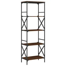 regal-na-ksiazki-brazowy-dab-59-x-35-x-171-cm-z-metalowa-rama