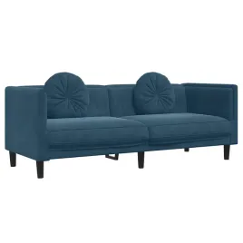 sofa-3-osobowa-z-poduszkami-niebieska-aksamit