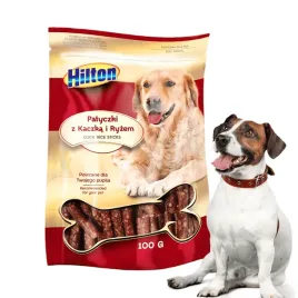przysmaki-dla-psa-miekkie-patyczki-z-kaczka-i-ryzem-hilton-100g