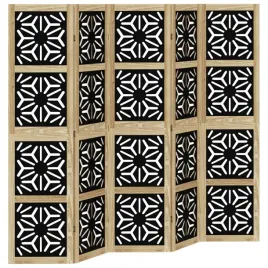 parawan-pokojowy-5-panelowy-brazowo-czarny-lita-paulownia