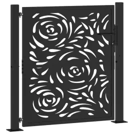 brama-ogrodowa-czarna-100x100-cm-stalowy-wzor-plomienia